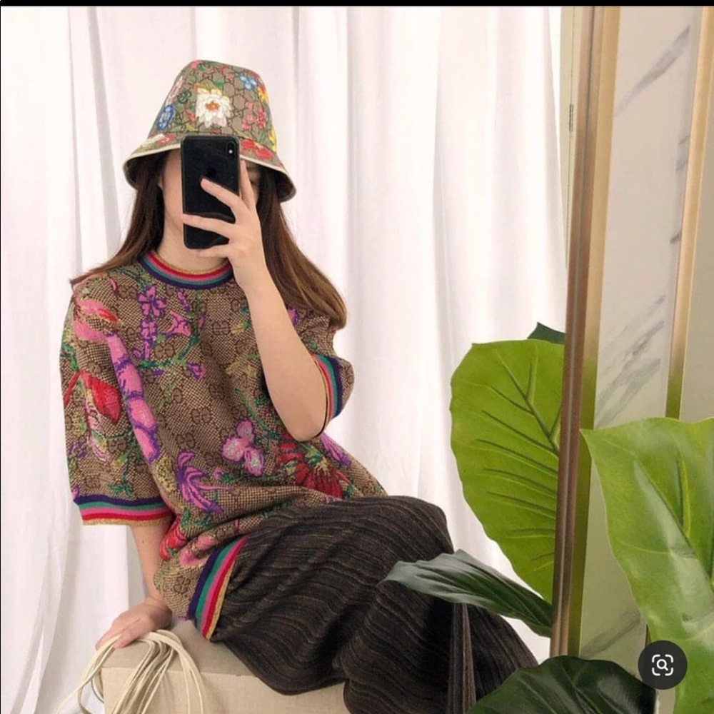 Gucci Multicoloured Flora Print Bucket Hat size M - Picture 2 of 11